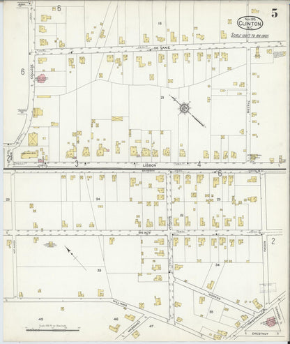 Sanborn Fire Insurance Map from Clinton, Sampson County, North Carolina (1915), Sheet #0005 - Complete Map Set gallery image, historic Sanborn map, vintage wall art, North Carolina North Carolina