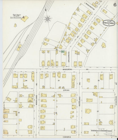 Sanborn Fire Insurance Map from Punxsutawney, Jefferson County, Pennsylvania (1896), Sheet #0006 - Complete Map Set gallery image, historic Sanborn map, vintage wall art, Pennsylvania Pennsylvania