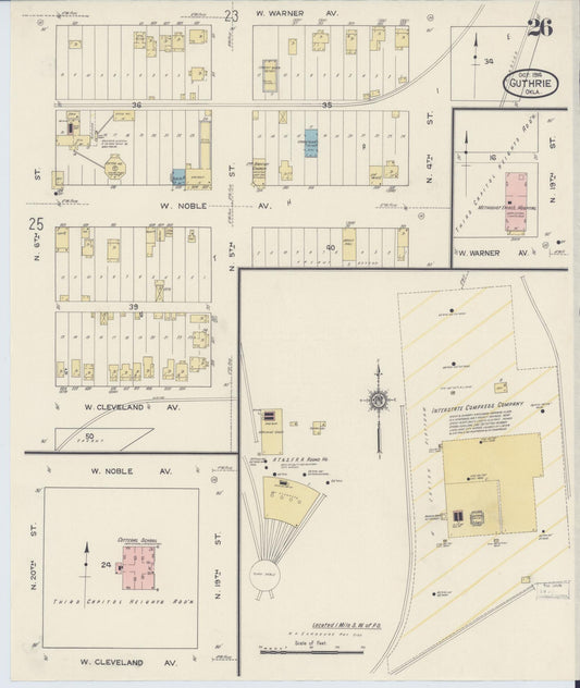 Sanborn Fire Insurance Map from Guthrie, Logan County, Oklahoma (1914), Sheet #0026 - Historic Sanborn Fire Insurance Map Print, vintage old map wall art, antique decor, genealogy gift, Oklahoma Oklahoma map