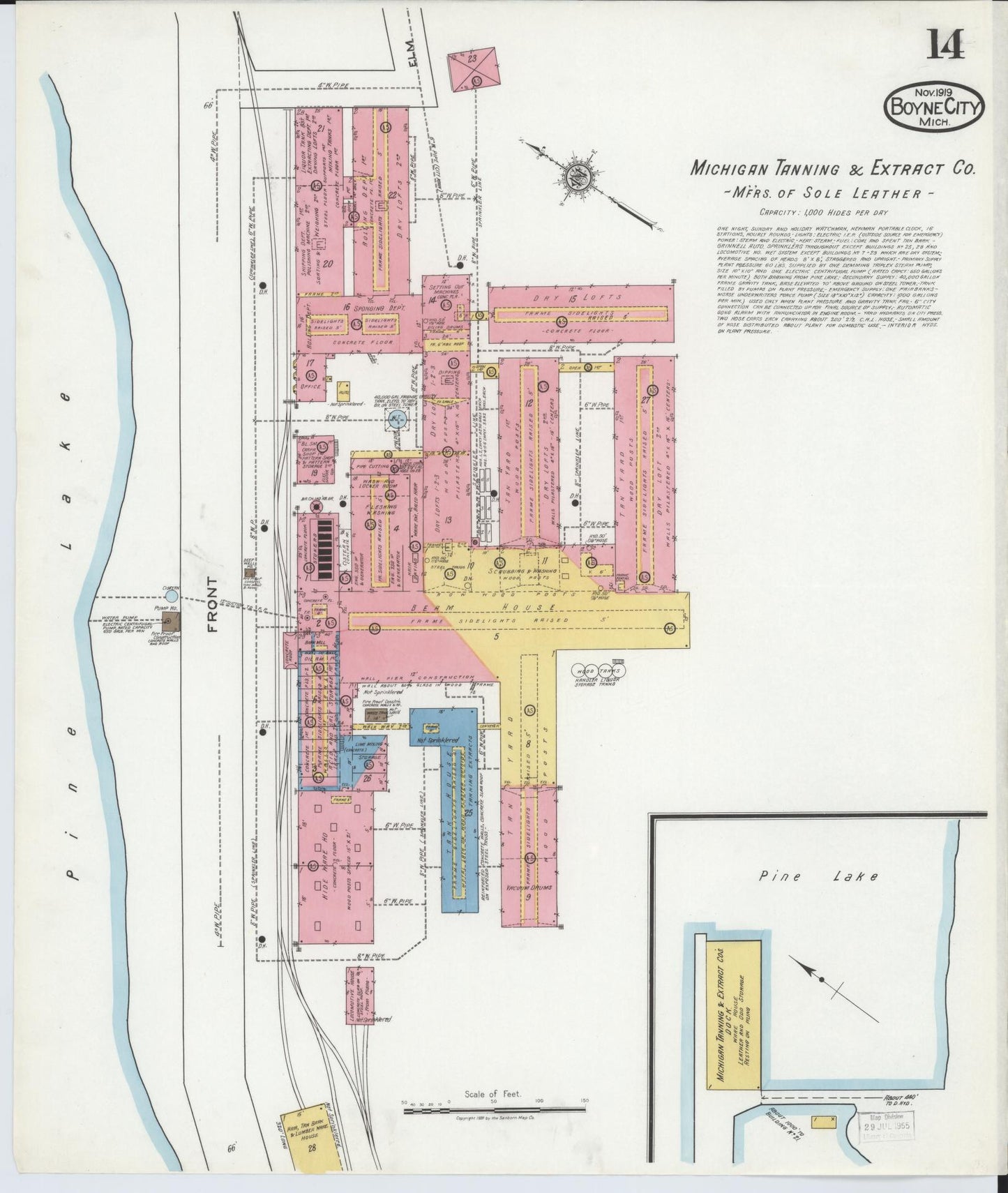 Sanborn Fire Insurance Map from Boyne City, Charlevoix County, Michigan (1919), Sheet #0014 - Complete Map Set gallery image, historic Sanborn map, vintage wall art, Michigan Michigan