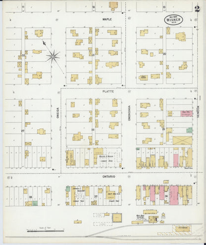 Sanborn Fire Insurance Map from Wisner, Cuming County, Nebraska (1899), Sheet #0002 - Complete Map Set gallery image, historic Sanborn map, vintage wall art, Nebraska Nebraska