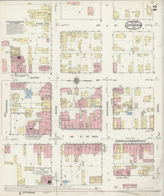 Sanborn Fire Insurance Map from Jefferson, Jefferson County, Wisconsin (1914), Sheet #0002 - Historic Sanborn Fire Insurance Map Print, vintage old map wall art, antique decor, genealogy gift, Wisconsin Wisconsin map