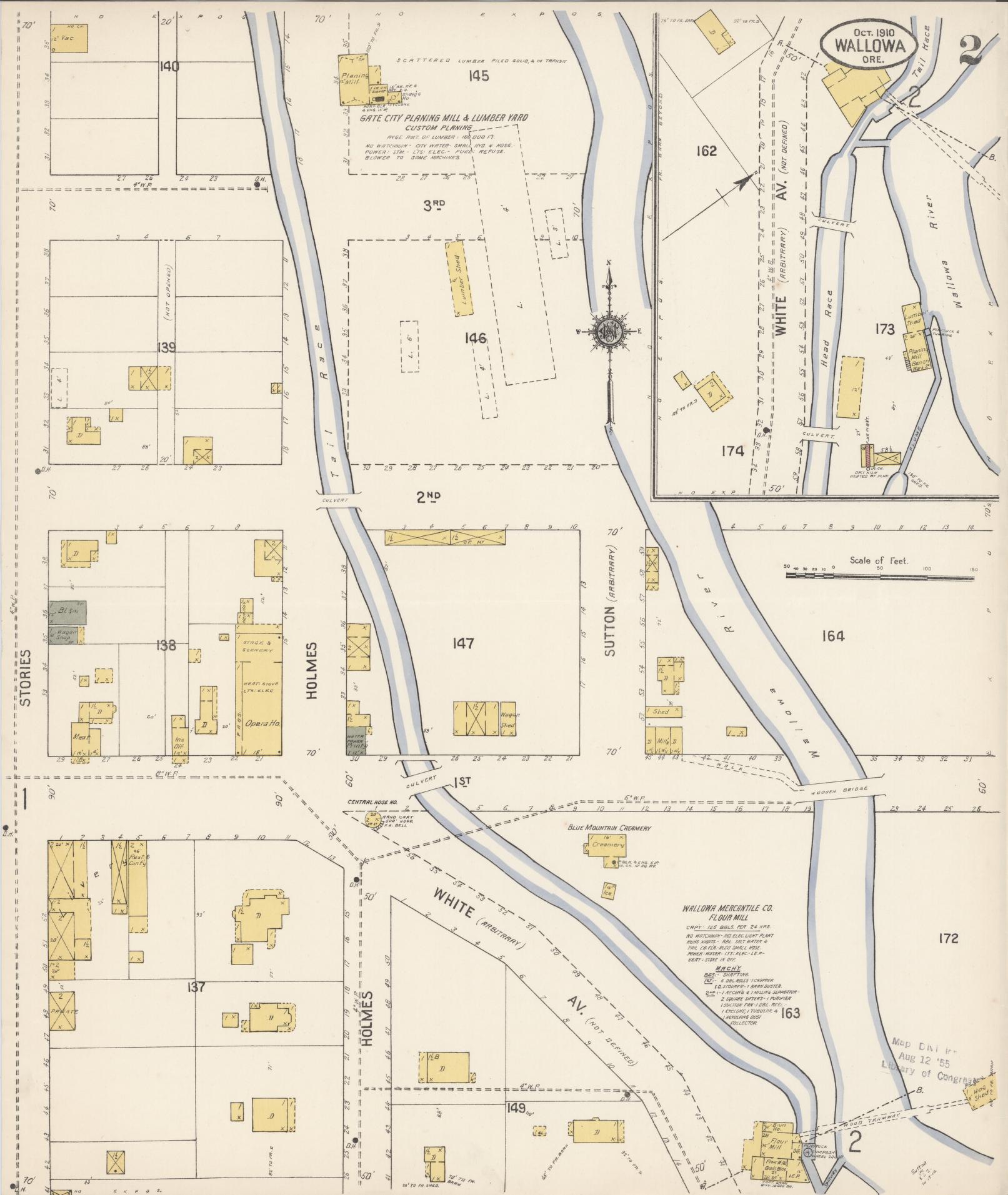 Sanborn Fire Insurance Map from Wallowa, Wallowa County, Oregon (1910), Sheet #0002 - Complete Map Set gallery image, historic Sanborn map, vintage wall art, Oregon Oregon