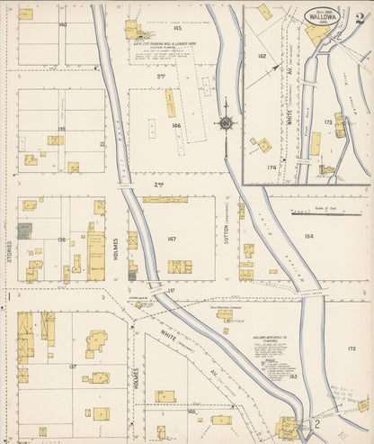 Sanborn Fire Insurance Map from Wallowa, Wallowa County, Oregon (1910), Sheet #0002 - Complete Map Set gallery image, historic Sanborn map, vintage wall art, Oregon Oregon