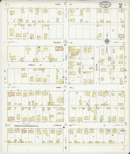 Sanborn Fire Insurance Map from Wausau, Marathon County, Wisconsin (1912), Sheet #0002 - Complete Map Set gallery image, historic Sanborn map, vintage wall art, Wisconsin Wisconsin