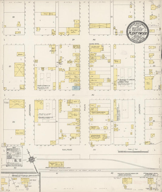 Sanborn Fire Insurance Map from Plentywood, Sheridan County, Montana. (1912) – Historic Sanborn Fire Insurance Map Print