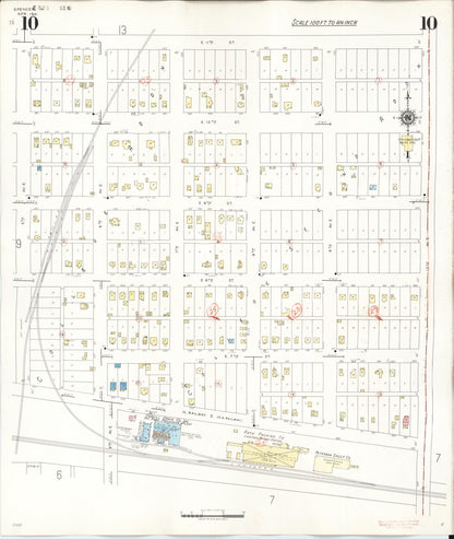 Sanborn Fire Insurance Map from Spencer, Clay County, Iowa (1946), Sheet #0010 - Historic Sanborn Fire Insurance Map Print, vintage old map wall art
