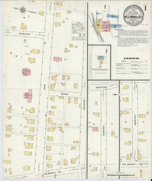Sanborn Fire Insurance Map from West Middlesex, Mercer County, Pennsylvania (1912), Sheet #0001 - Historic Sanborn Fire Insurance Map Print, vintage old map wall art, antique decor, genealogy gift, Pennsylvania Pennsylvania map