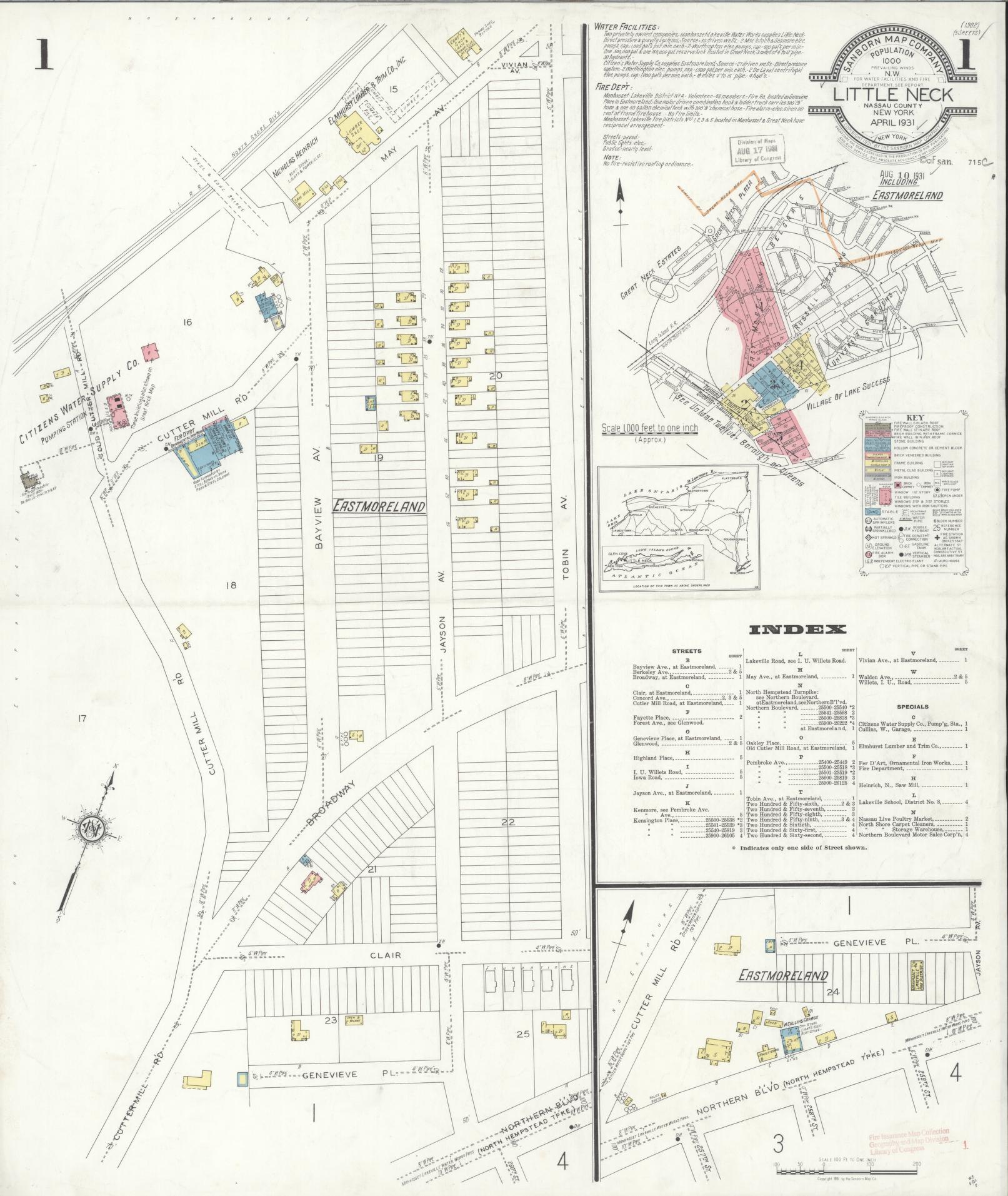 Sanborn Fire Insurance Map from Little Neck, Nassau County, New York. (1931) – Historic Sanborn Fire Insurance Map Print