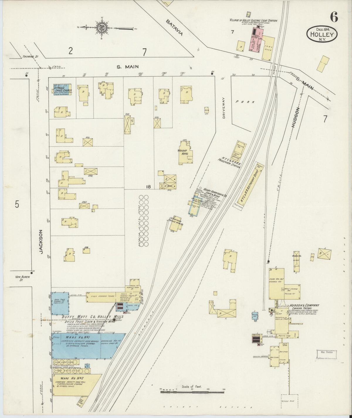 Sanborn Fire Insurance Map from Holley, Orleans County, New York (1914), Sheet #0006 - Complete Map Set gallery image, historic Sanborn map, vintage wall art, New York New York