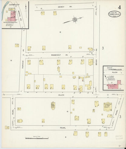 Sanborn Fire Insurance Map from Terryville, Litchfield County, Connecticut (1913), Sheet #0004 - Complete Map Set gallery image, historic Sanborn map, vintage wall art, Connecticut Connecticut