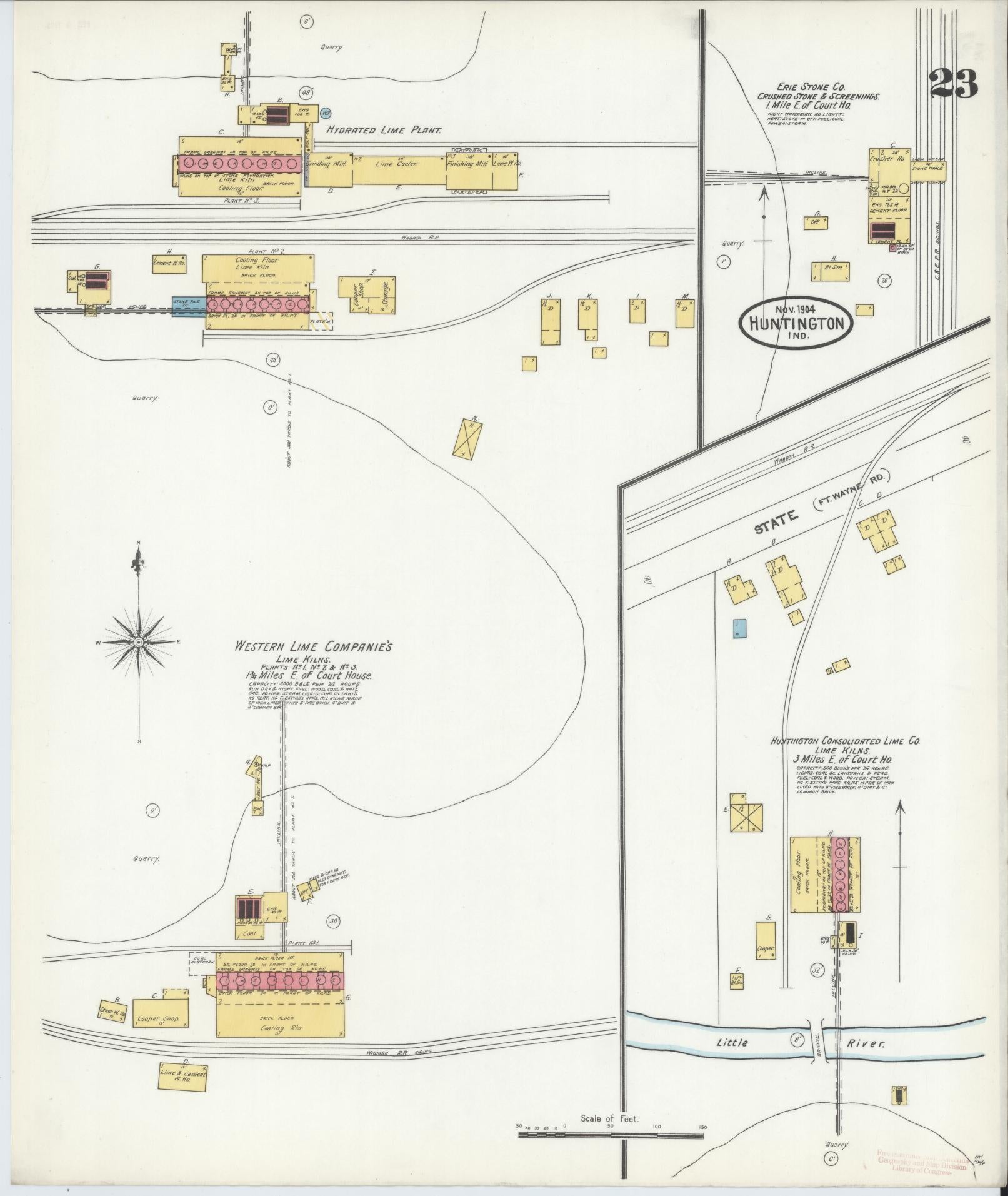 Sanborn Fire Insurance Map from Huntington, Huntington County, Indiana (1904), Sheet #0023 - Complete Map Set gallery image, historic Sanborn map, vintage wall art, Indiana Indiana