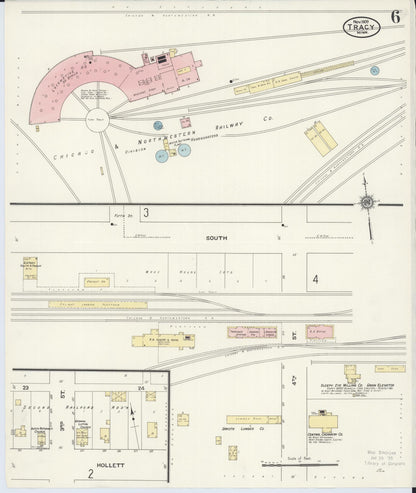 Sanborn Fire Insurance Map from Tracy, Lyon County, Minnesota (1909), Sheet #0006 - Historic Sanborn Fire Insurance Map Print, vintage old map wall art, antique decor, genealogy gift, Minnesota Minnesota map