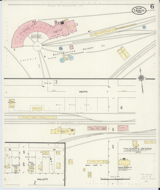 Sanborn Fire Insurance Map from Tracy, Lyon County, Minnesota (1909), Sheet #0006 - Historic Sanborn Fire Insurance Map Print, vintage old map wall art, antique decor, genealogy gift, Minnesota Minnesota map