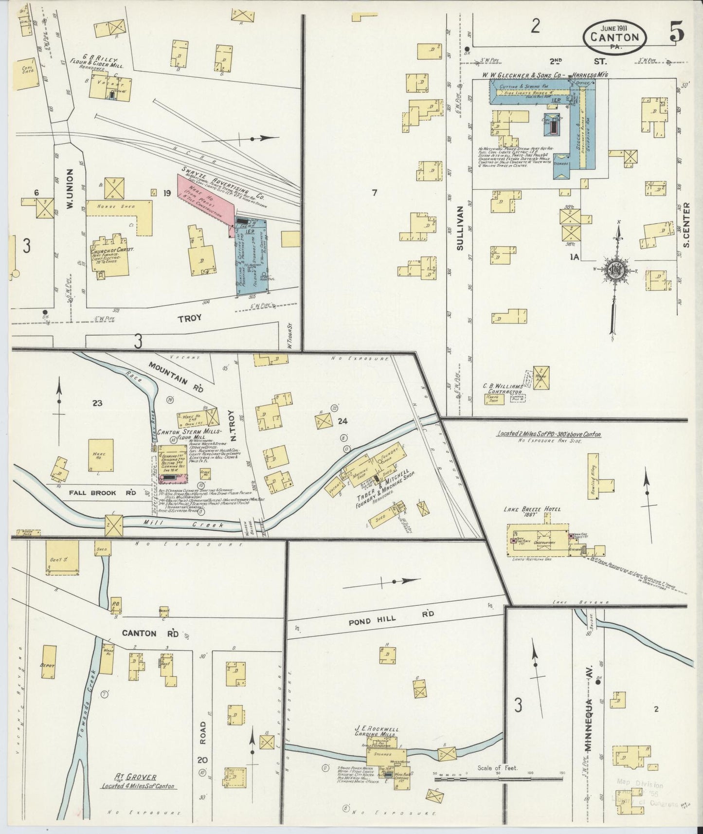 Sanborn Fire Insurance Map from Canton, Bradford County, Pennsylvania (1911), Sheet #0005 - Complete Map Set gallery image, historic Sanborn map, vintage wall art, Pennsylvania Pennsylvania