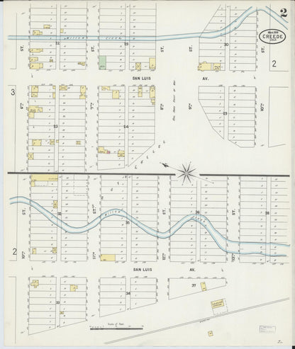 Sanborn Fire Insurance Map from Creede, Mineral County, Colorado (1898), Sheet #0002 - Complete Map Set gallery image, historic Sanborn map, vintage wall art, Colorado Colorado