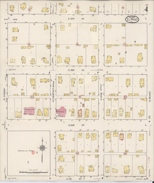 Sanborn Fire Insurance Map from El Paso, Woodford County, Illinois (1941), Sheet #0004 - Historic Sanborn Fire Insurance Map Print, vintage old map wall art, antique decor, genealogy gift, Illinois Illinois map