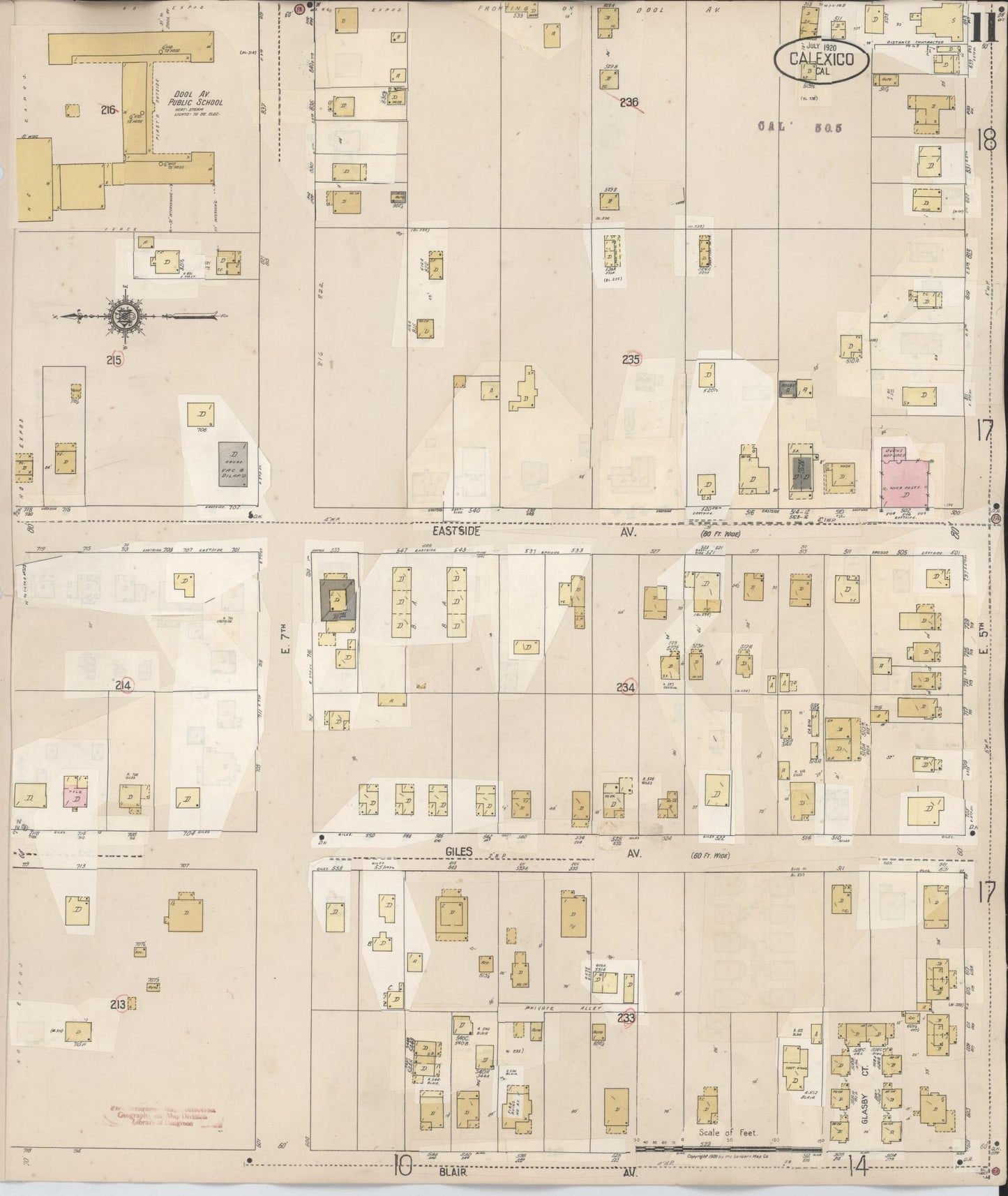 Sanborn Fire Insurance Map from Calexico, Imperial County, California (1949), Sheet #0011 - Complete Map Set gallery image, historic Sanborn map, vintage wall art, California California