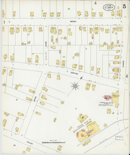 Sanborn Fire Insurance Map from Elmer, Salem County, New Jersey (1902), Sheet #0005 - Historic Sanborn Fire Insurance Map Print, vintage old map wall art, antique decor, genealogy gift, New Jersey New Jersey map