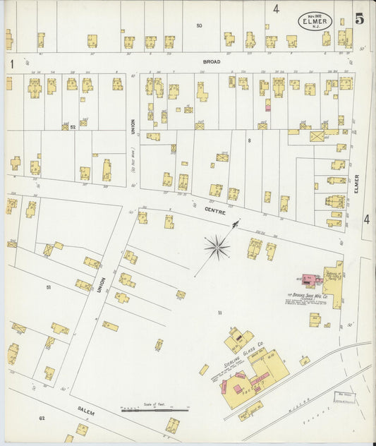 Sanborn Fire Insurance Map from Elmer, Salem County, New Jersey (1902), Sheet #0005 - Historic Sanborn Fire Insurance Map Print, vintage old map wall art, antique decor, genealogy gift, New Jersey New Jersey map