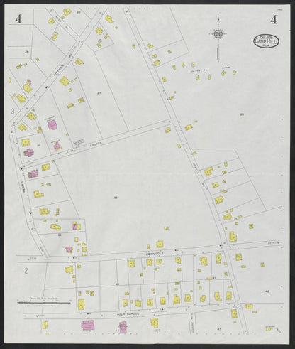 Sanborn Fire Insurance Map from Camp Hill, Tallapoosa County, Alabama (1928), Sheet #0004 - Complete Map Set gallery image, historic Sanborn map, vintage wall art, Alabama Alabama