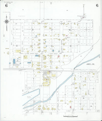 Sanborn Fire Insurance Map from Baltimore, Fairfield County, Ohio (1946), Sheet #0006 - Historic Sanborn Fire Insurance Map Print, vintage old map wall art, antique decor, genealogy gift, Ohio Ohio map