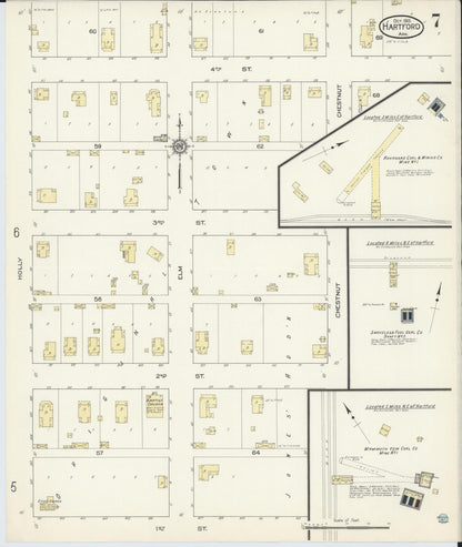 Sanborn Fire Insurance Map from Hartford, Sebastian County, Arkansas (1913), Sheet #0007 - Complete Map Set gallery image, historic Sanborn map, vintage wall art, Arkansas Arkansas