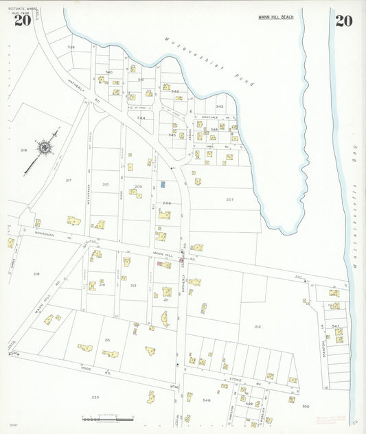 Sanborn Fire Insurance Map from Scituate, Plymouth County, Massachusetts (1939), Sheet #0020 - Historic Sanborn Fire Insurance Map Print, vintage old map wall art, antique decor, genealogy gift, Massachusetts Massachusetts map