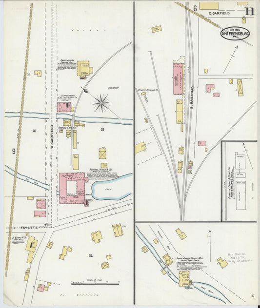 Sanborn Fire Insurance Map from Shippensburg, Cumberland And Franklin Counties, Pennsylvania (1904), Sheet #0011 - Historic Sanborn Fire Insurance Map Print, vintage old map wall art, antique decor, genealogy gift, Counties Pennsylvania map