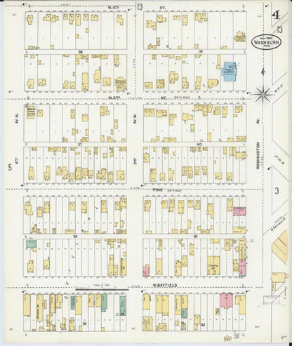 Sanborn Fire Insurance Map from Washburn, Bayfield County, Wisconsin (1904), Sheet #0004 - Historic Sanborn Fire Insurance Map Print, vintage old map wall art, antique decor, genealogy gift, Wisconsin Wisconsin map