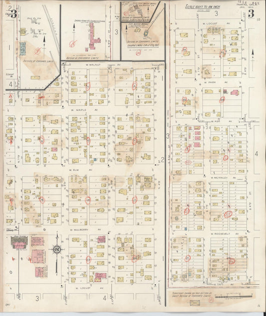 Sanborn Fire Insurance Map from Fairfax, Osage County, Oklahoma (1943), Sheet #0003 - Historic Sanborn Fire Insurance Map Print, vintage old map wall art, antique decor, genealogy gift, Oklahoma Oklahoma map
