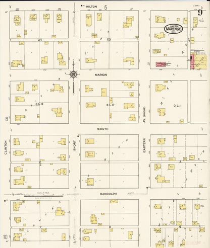 Sanborn Fire Insurance Map from Marengo, Iowa County, Iowa (1922), Sheet #0009 - Historic Sanborn Fire Insurance Map Print