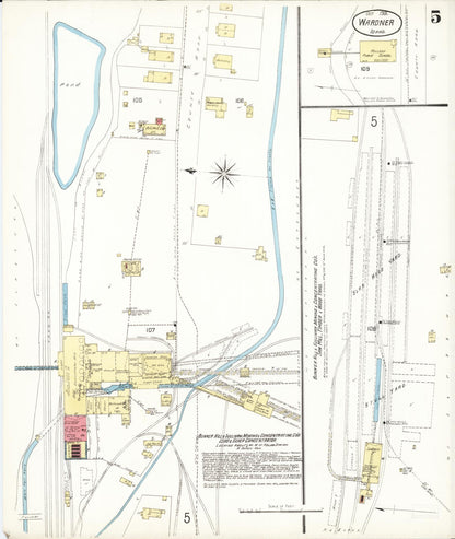 Sanborn Fire Insurance Map from Wardner, Shoshone County, Idaho (1901), Sheet #0005 - Complete Map Set gallery image, historic Sanborn map, vintage wall art, Idaho Idaho