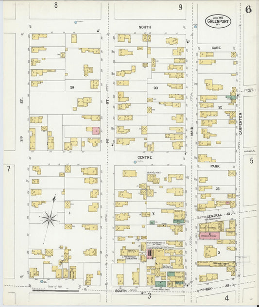 Sanborn Fire Insurance Map from Greenport, Suffolk County, New York (1902), Sheet #0006 - Historic Sanborn Fire Insurance Map Print, vintage old map wall art, antique decor, genealogy gift, New York New York map
