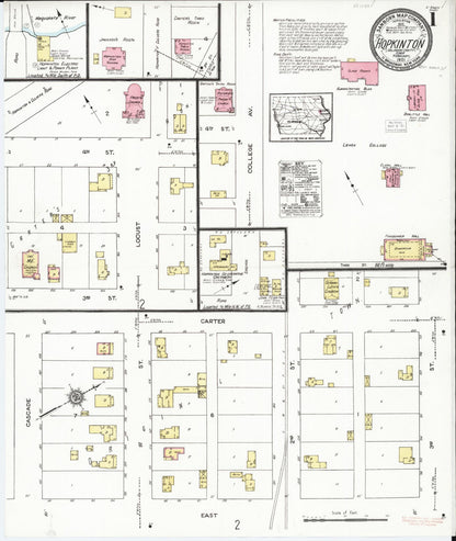 Sanborn Fire Insurance Map from Hopkinton, Delaware County, Iowa (1921), Sheet #0001 - Historic Sanborn Fire Insurance Map Print