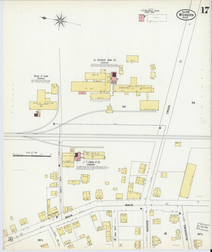 Sanborn Fire Insurance Map from Woburn, Middlesex County, Massachusetts (1899), Sheet #0017 - Complete Map Set gallery image, historic Sanborn map, vintage wall art, Massachusetts Massachusetts