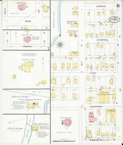 Sanborn Fire Insurance Map from Red Oak, Montgomery County, Iowa (1899), Sheet #0006 - Historic Sanborn Fire Insurance Map Print