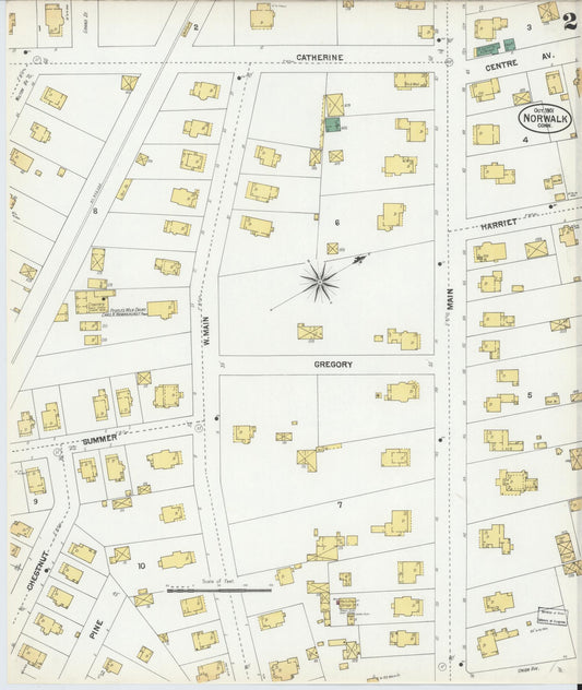 Sanborn Fire Insurance Map from Norwalk, Fairfield County, Connecticut (1901), Sheet #0002 - Complete Map Set gallery image, historic Sanborn map, vintage wall art, Connecticut Connecticut