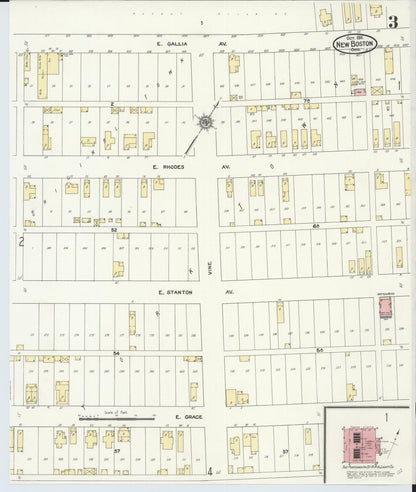 Sanborn Fire Insurance Map from New Boston, Scioto County, Ohio (1911), Sheet #0003 - Historic Sanborn Fire Insurance Map Print, vintage old map wall art, antique decor, genealogy gift, Ohio Ohio map