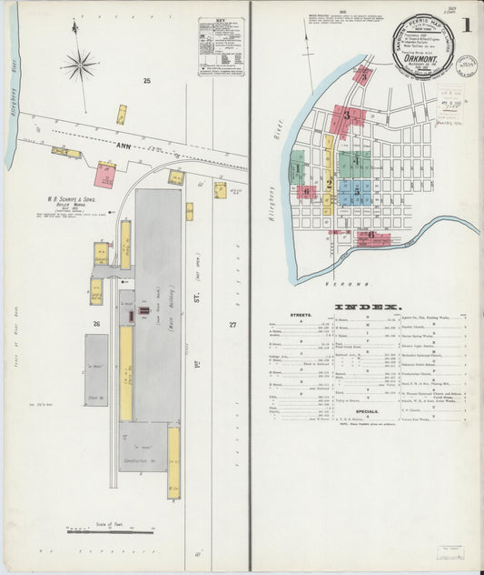 Sanborn Fire Insurance Map from Oakmont, Allegheny County, Pennsylvania (1900), Sheet #0001 - Historic Sanborn Fire Insurance Map Print, vintage old map wall art, antique decor, genealogy gift, Pennsylvania Pennsylvania map