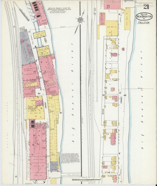 Sanborn Fire Insurance Map from New Brighton, Beaver County, Pennsylvania (1918), Sheet #0021 - Historic Sanborn Fire Insurance Map Print, vintage old map wall art, antique decor, genealogy gift, Pennsylvania Pennsylvania map