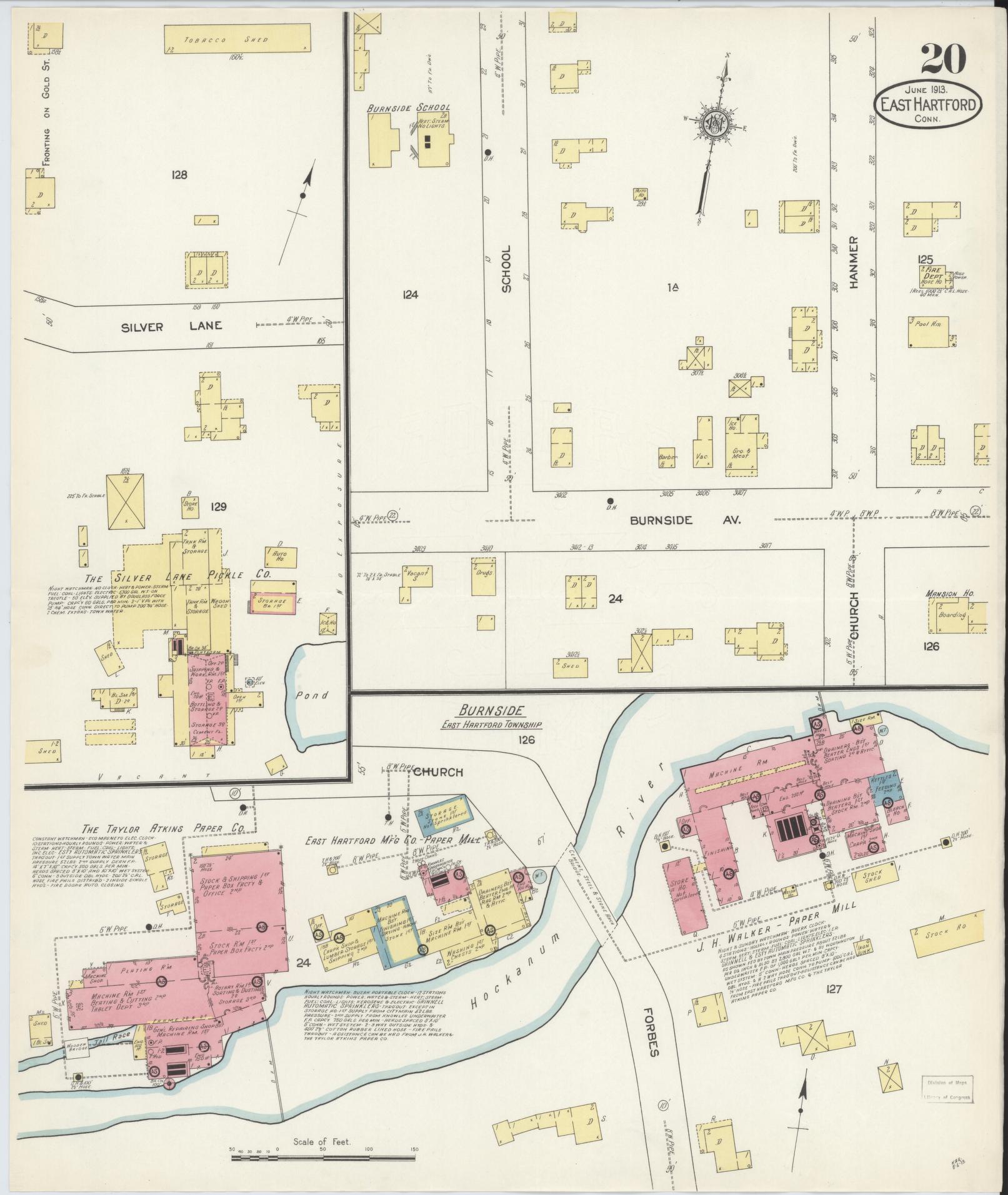 Sanborn Fire Insurance Map from East Hartford, Hartford County, Connecticut (1913), Sheet #0020 - Complete Map Set gallery image, historic Sanborn map, vintage wall art, Connecticut Connecticut