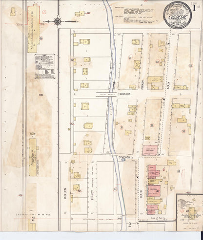Sanborn Fire Insurance Map from Culdesac, Nez Perce County, Idaho (1929), Sheet #0001 - Complete Map Set gallery image, historic Sanborn map, vintage wall art, Idaho Idaho