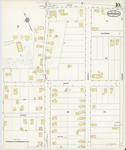 Sanborn Fire Insurance Map from Warrensburg, Warren County, New York (1912), Sheet #0010 - Complete Map Set gallery image, historic Sanborn map, vintage wall art, New York New York
