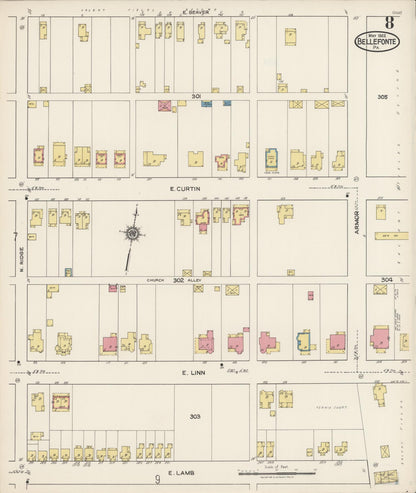 Sanborn Fire Insurance Map from Bellefonte, Centre County, Pennsylvania (1922), Sheet #0008 - Complete Map Set gallery image, historic Sanborn map, vintage wall art, Pennsylvania Pennsylvania