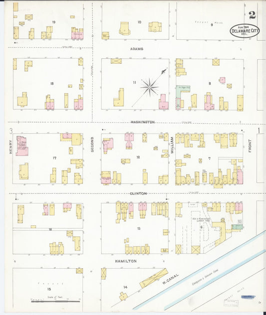 Sanborn Fire Insurance Map from Delaware City, New Castle County, Delaware (1904), Sheet #0002 - Historic Sanborn Fire Insurance Map Print, vintage old map wall art, antique decor, genealogy gift, Delaware Delaware map