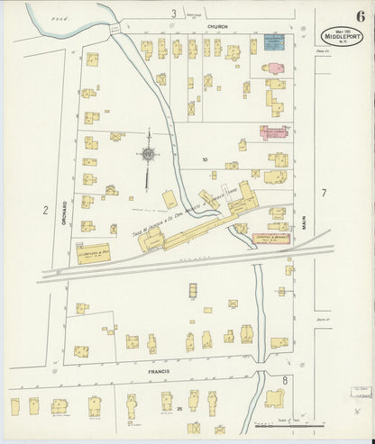 Sanborn Fire Insurance Map from Middleport, Niagara County, New York (1911), Sheet #0006 - Complete Map Set gallery image, historic Sanborn map, vintage wall art, New York New York