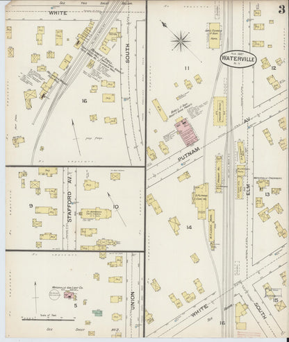 Sanborn Fire Insurance Map from Waterville, Oneida County, New York (1887), Sheet #0003 - Complete Map Set gallery image, historic Sanborn map, vintage wall art, New York New York