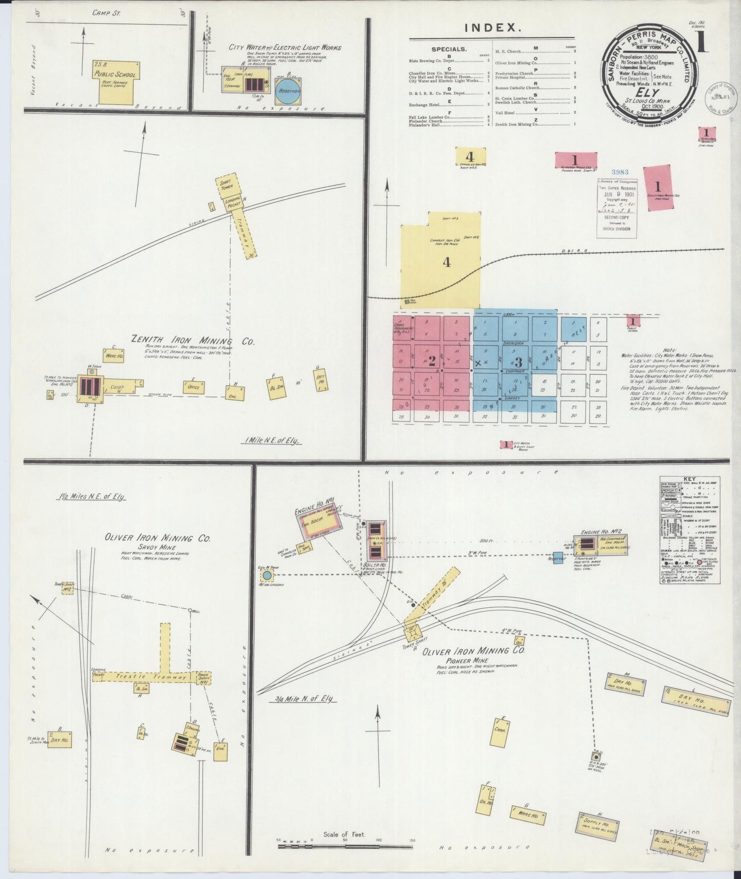 Sanborn Fire Insurance Map from Ely, Saint Louis County, Minnesota (1900), Sheet #0001 - Complete Map Set gallery image, historic Sanborn map, vintage wall art, Minnesota Minnesota