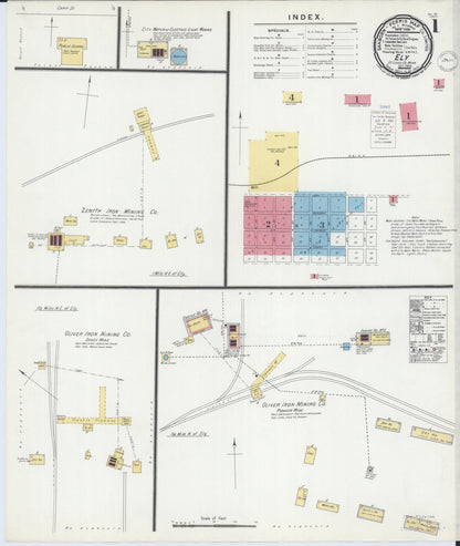 Sanborn Fire Insurance Map from Ely, Saint Louis County, Minnesota (1900), Sheet #0001 - Complete Map Set gallery image, historic Sanborn map, vintage wall art, Minnesota Minnesota
